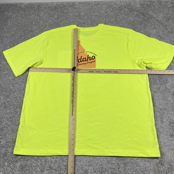 Carhartt T Shirt Mens XXL Loose Fit Idaho Cleanup Project Neon Yellow - Picture 11 of 14